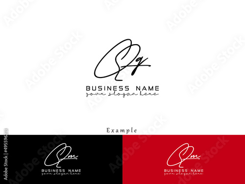 QQ q&q Logo Design, Signature qq Luxury Logo Letter Vector Stock