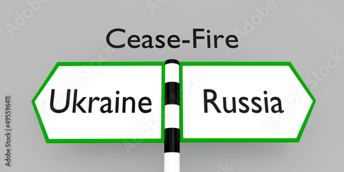 Cease-Fire between Russia and Ukraine concept