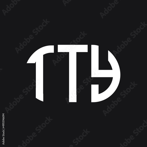 TTY letter logo design on black background. TTY creative initials letter logo concept. TTY letter design.