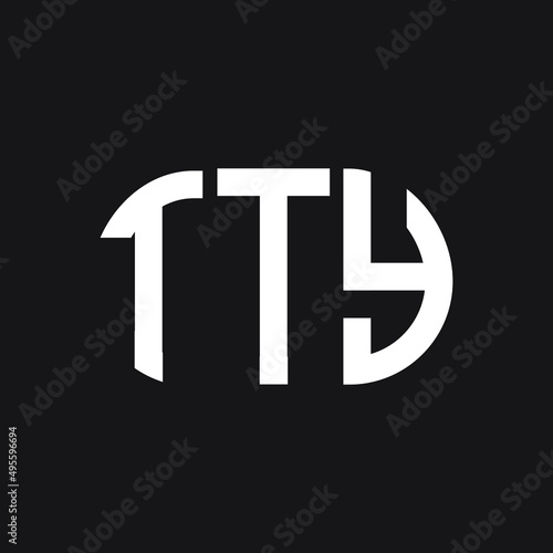 TTY letter logo design on black background. TTY  creative initials letter logo concept. TTY letter design.