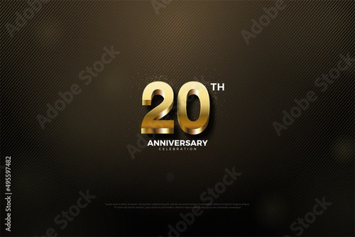 20th anniversary with number illustration.