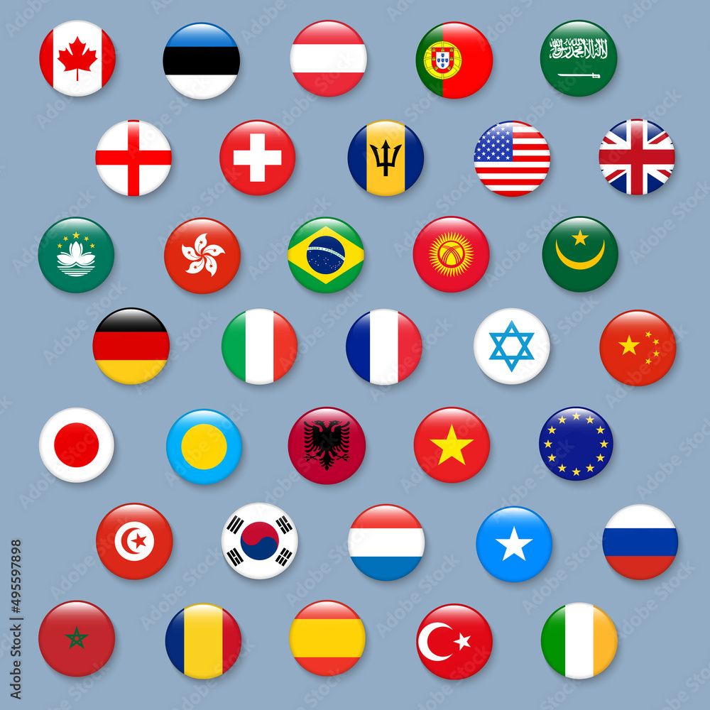 International Flag set in Circle , vector Design Elemant illustration International Flag set in Circle , vector Design Elemant illustration