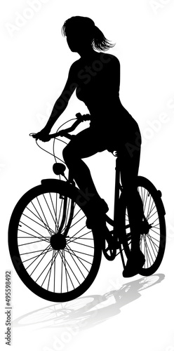 Woman Bike Cyclist Riding B...
