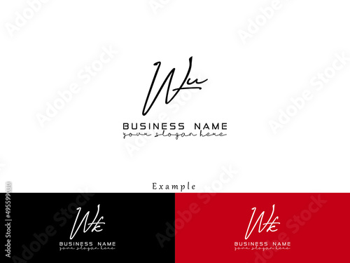 Letter WU Logo Icon Design, Signature Wu uw Letter Logo Image Design For your creative Business