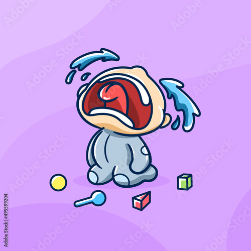 crying baby for 404 error concept