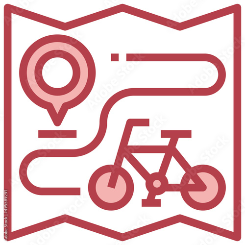 MAP red line icon,linear,outline,graphic,illustration