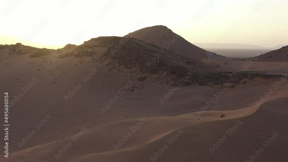 Desert near Zagora in Morocco. Aerial drone view Desert near Zagora in Morocco. Aerial drone view