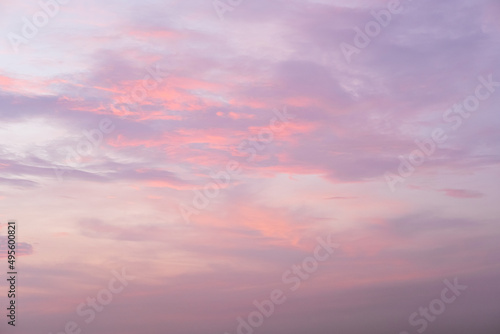 Beautiful atmospheric pink sky. Clouds at sunset. Abstract natural background. © feelartfeelant