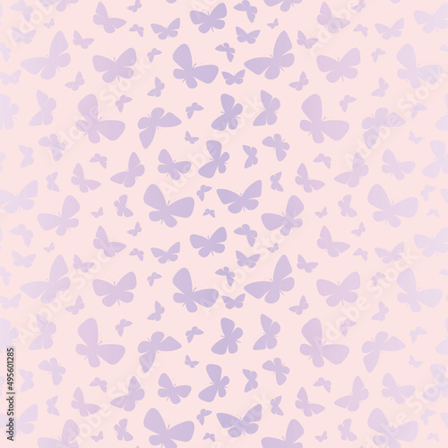 Wallpaper Mural Gradient butterfly vector pattern, pastel butterfly silhouette Torontodigital.ca