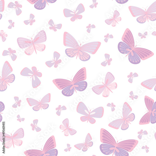 Pastel pink butterfly seamless repeat pattern design © Kati Moth