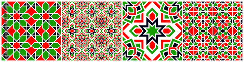 UAE, Iraq Kuwait, Oman vector seamless pattern. Repeated arabic background. Traditional colors. Islamic decorative design. Abstract template texture. Wallpaper in eastern style.
