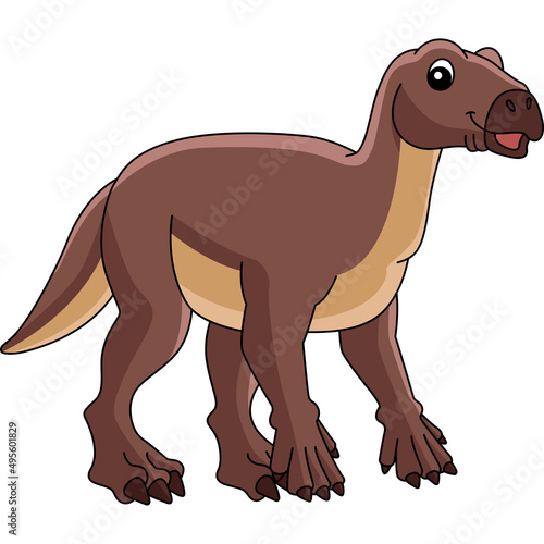 Iguanodon Dinosaur Cartoon Colored Clipart