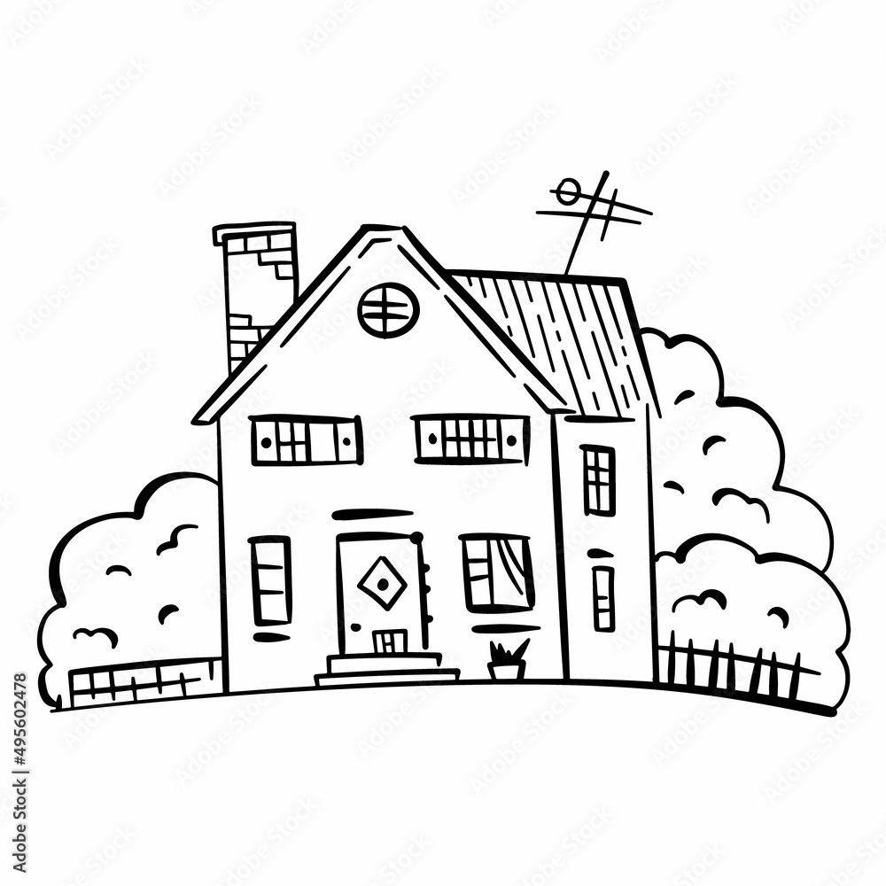 Hand drawn European city house in cute cartoon style. Colorful modern townhouse building sketch. Old houses, City buildings, Doodle decorative elements collection. Creative vector illustration. Hand drawn European city house in cute cartoon style. Colorful modern townhouse building sketch. Old houses, City buildings, Doodle decorative elements collection. Creative vector illustration.