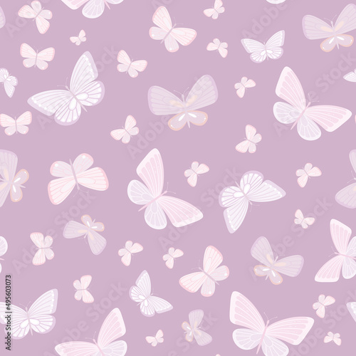 Vector butterfly seamless repeat pattern design background, purple © Kati Moth