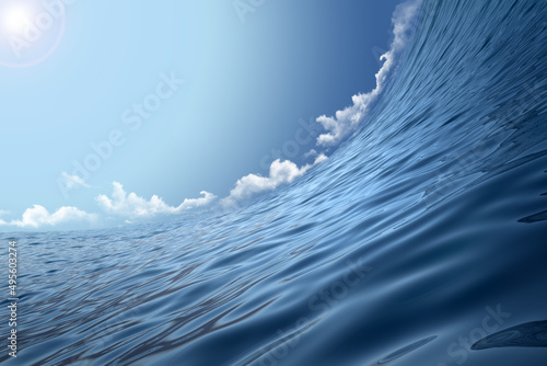 Fototapeta Naklejka Na Ścianę i Meble -  concave ocean surface with horizon