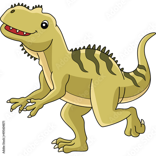 Yangchuanosaurus Dinosaur Cartoon Colored Clipart