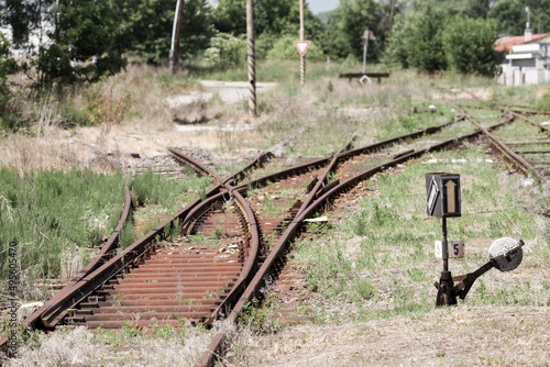 old railway tracks, Uhrice u Kyjova, Czech Republic photo