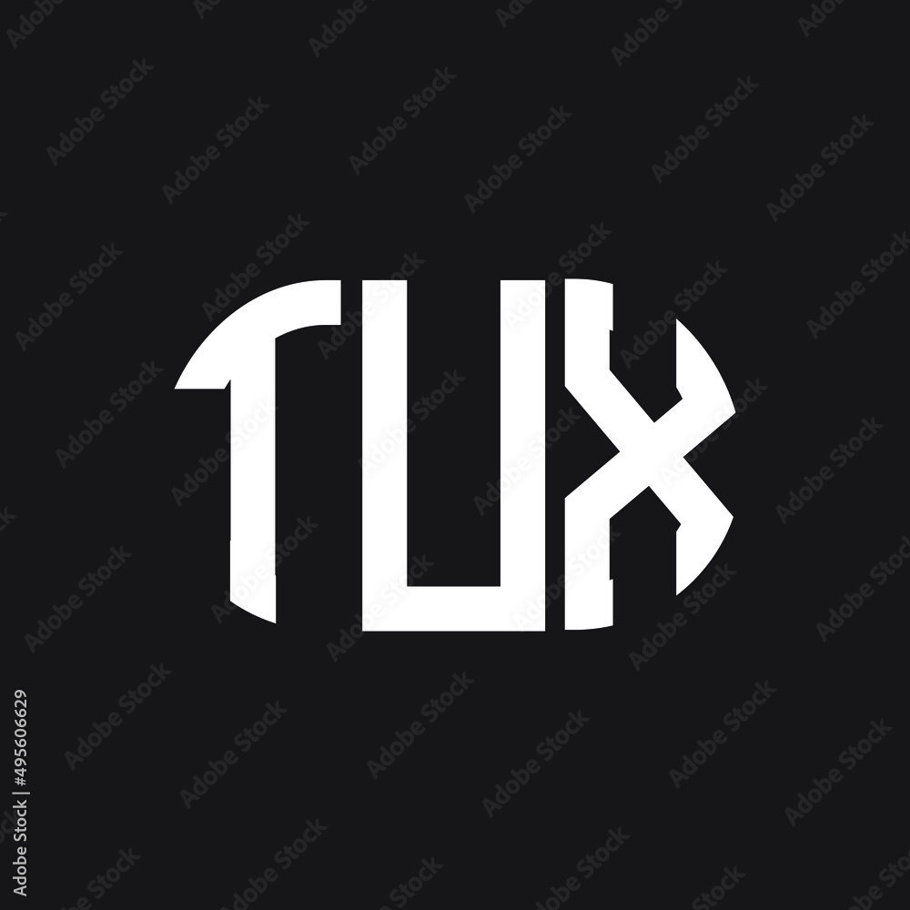 TUX letter logo design on black background. TUX creative initials letter logo concept. TUX letter design. TUX letter logo design on black background. TUX creative initials letter logo concept. TUX letter design.