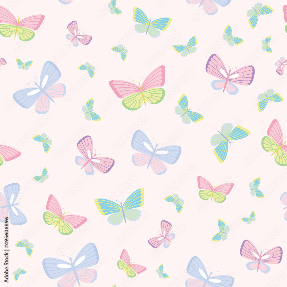 Seamless butterfly vector repeat pattern background
