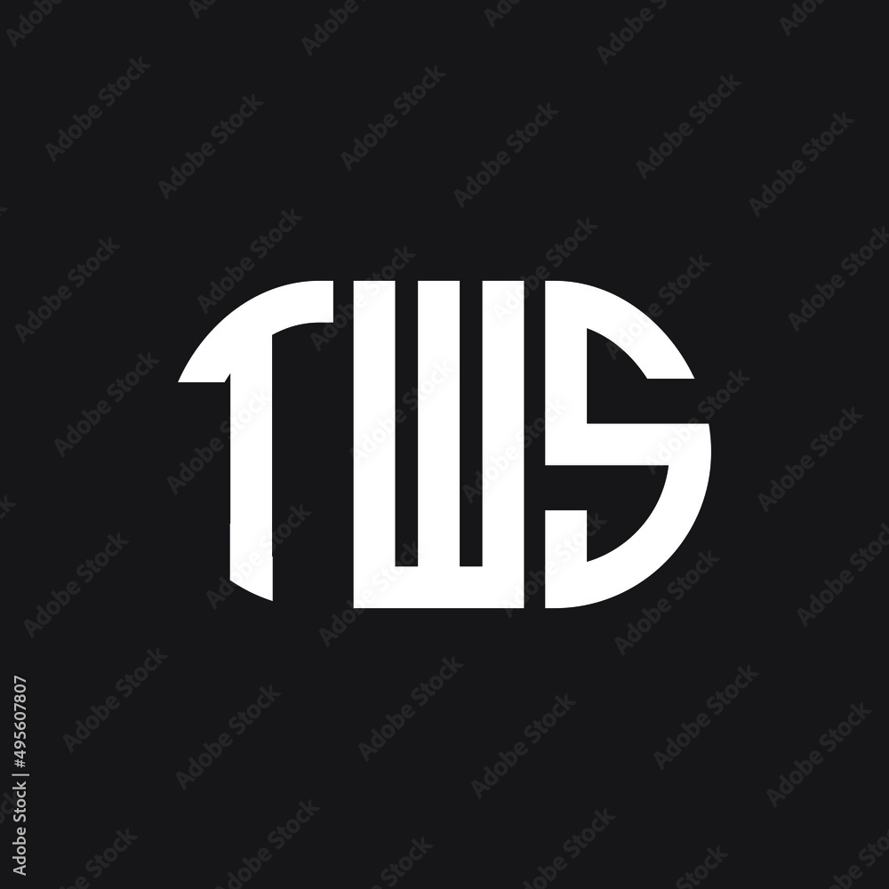 TWS letter logo design on Black background. TWS creative initials letter logo concept. TWS letter design. 
