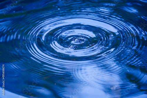 water droplets affect the surface, forming rings on the surface.