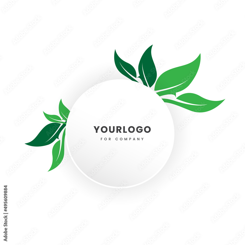 Eco leaf plant logo template design. new style of leaves tree icon design with text and fresh leaf isolated vector template.