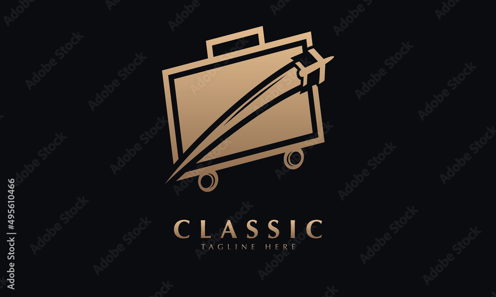 Suitcase abstract monogram vector logo template