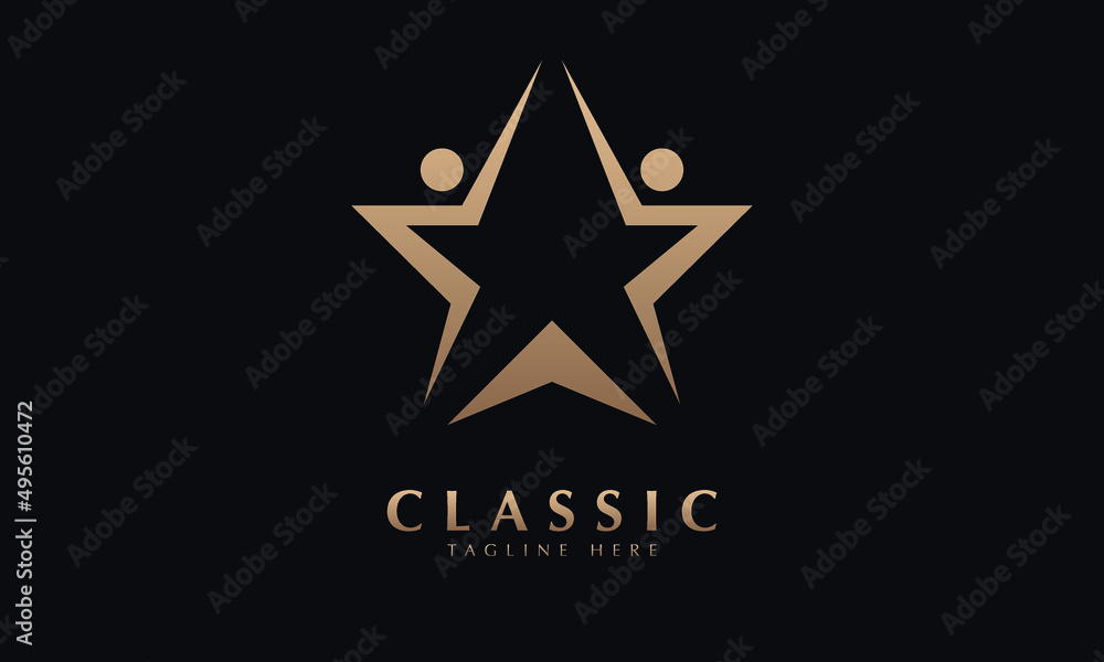 Star abstract monogram vector logo template