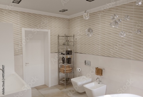 bathroom  interior visualization  3D illustration