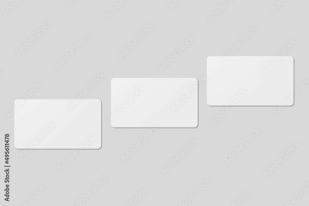 Blank business card for mockup. 3D Render.