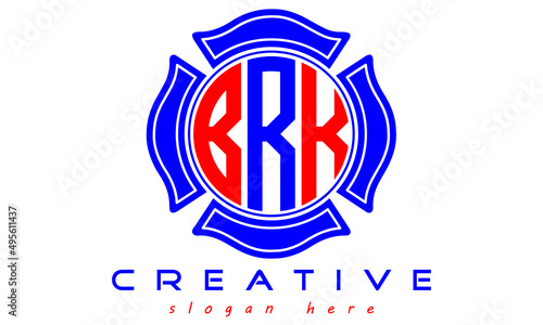 BRK three letters circle monogram initial geometric curves logo design