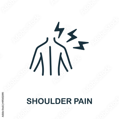 Shoulder Pain flat icon. Colored element sign from body ache collection. Flat Shoulder Pain icon sign for web design, infographics and more.