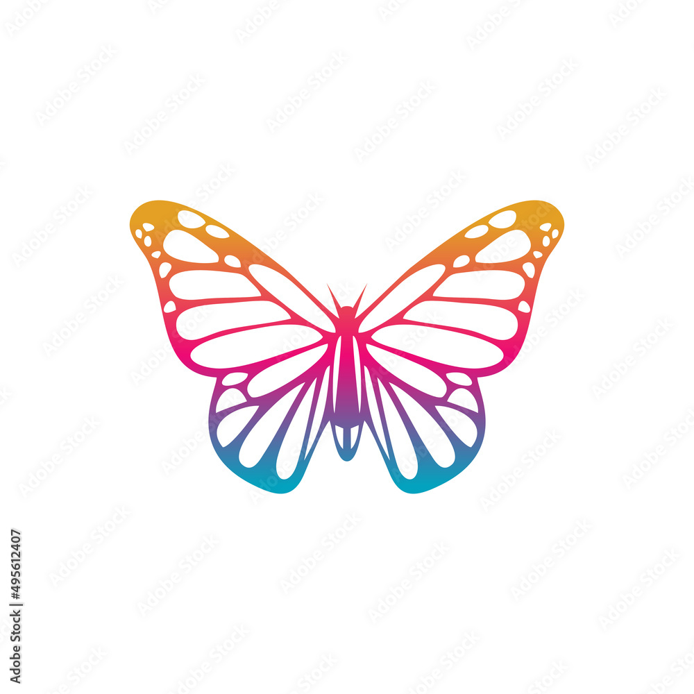 butterfly color logo design butterfly color logo design