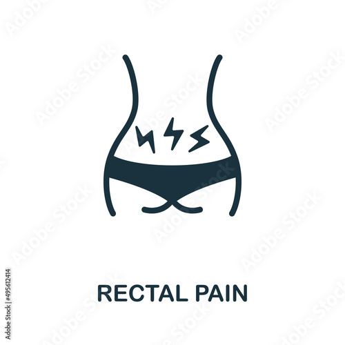 Rectal Pain flat icon. Colored element sign from body ache collection. Flat Rectal Pain icon sign for web design, infographics and more.