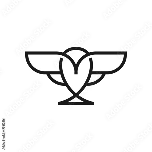 owl logo line linear style
