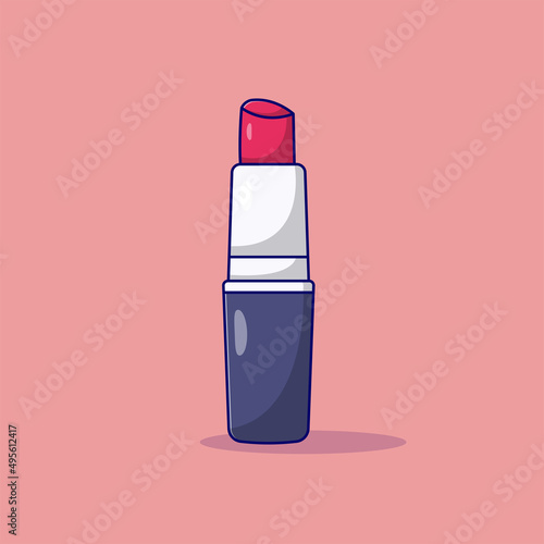 Lipstick Vector Icon Illustration. Vector. Cosmetic Flat Cartoon Style Suitable for Web Landing Page, Banner, Flyer, Sticker, Wallpaper, Background