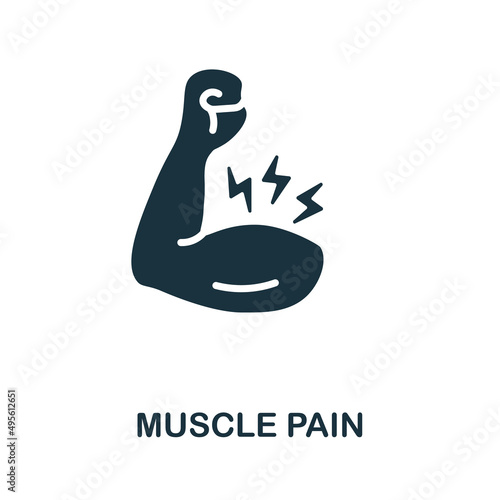 Muscle Pain flat icon. Colored element sign from body ache collection. Flat Muscle Pain icon sign for web design, infographics and more.