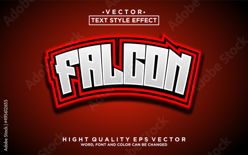 Editable text style effect falcon text