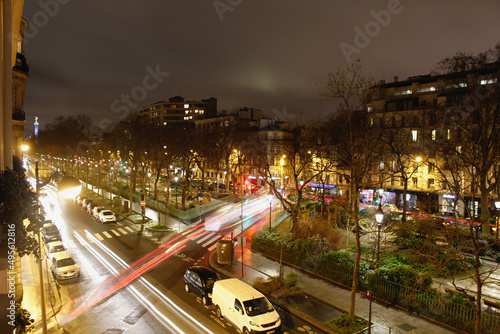 Light Trails Along The Parisian Streets
