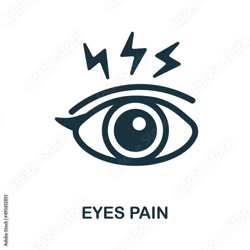 Eyes Pain flat icon. Colored element sign from body ache collection. Flat Eyes Pain icon sign for web design, infographics and more.