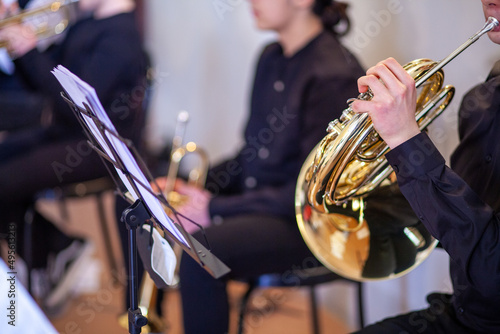 Trumpet musician, orchestras and fanfare music artists photo