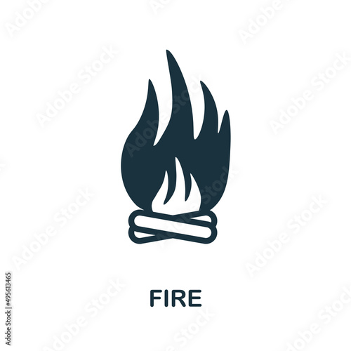 Fire icon. Monochrome simple Fire icon for templates, web design and infographics