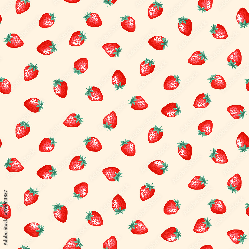 イチゴ柄の背景 シームレス 春のイラスト素材 Seamless strawberry pattern Spring Background イチゴ柄の背景 シームレス 春のイラスト素材 Seamless strawberry pattern Spring Background