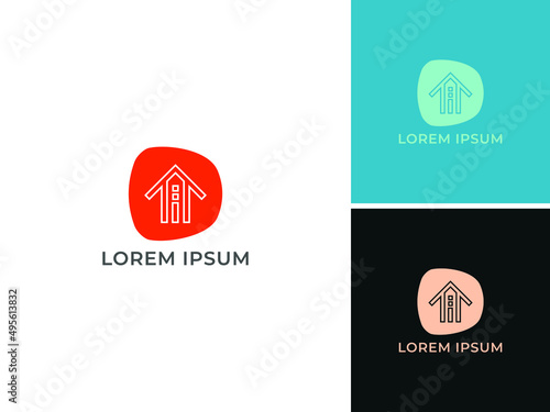 ILLUSTRATION PROPERTIES BUILDING RESIDENTIAL LOGO DESIGN VECTOR. GOOD FOR APPARTMENT, REAL ESTATE