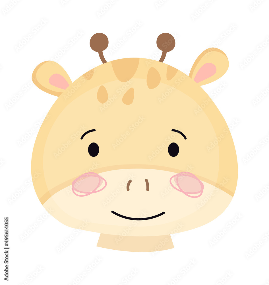 Childish Giraffe Cartoon Cute Animal. Vector illustration Childish Giraffe Cartoon Cute Animal. Vector illustration