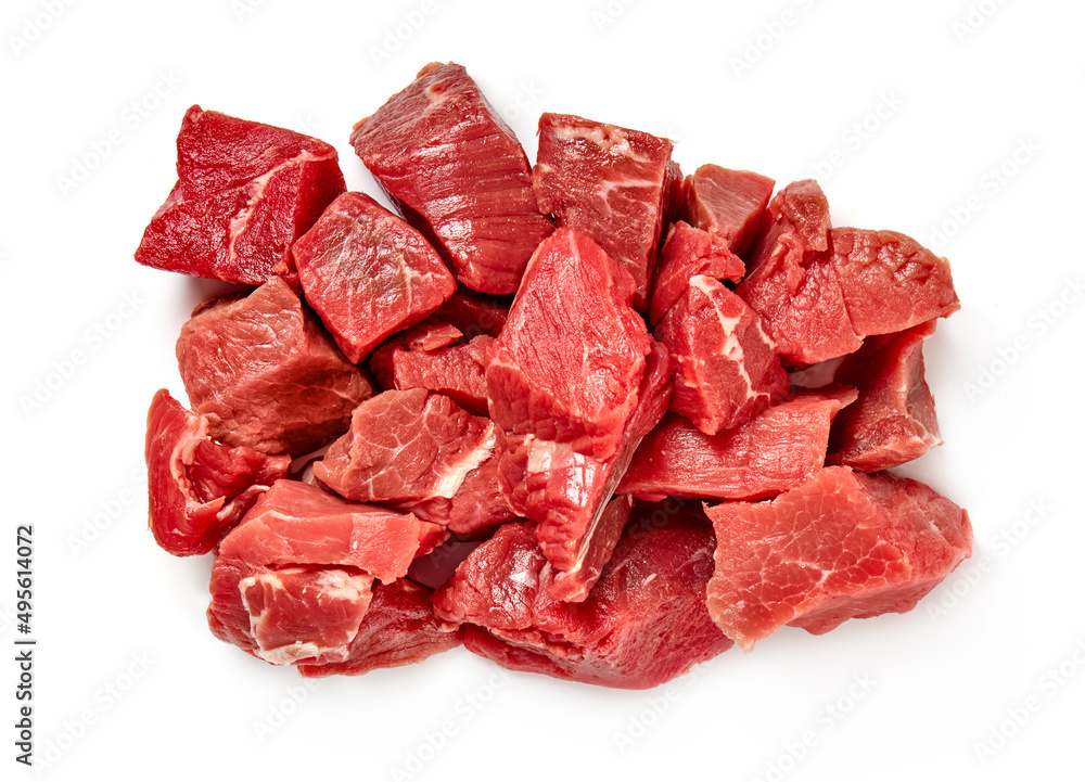 Beef cube sliced meat