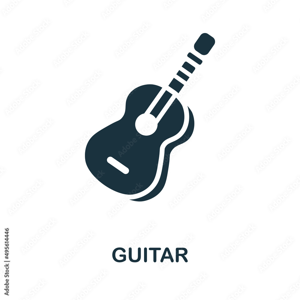 Guitar icon. Monochrome simple Guitar icon for templates, web design and infographics Guitar icon. Monochrome simple Guitar icon for templates, web design and infographics