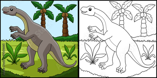 Lufengosaurus Dinosaur Coloring Page Illustration