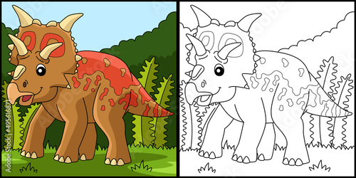 Xenoceratops Dinosaur Coloring Page Illustration photo