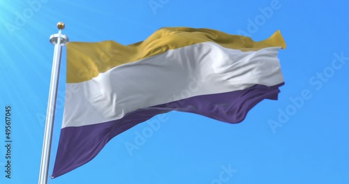 Women's Suffrage Flag, American suffrage movement. Loop